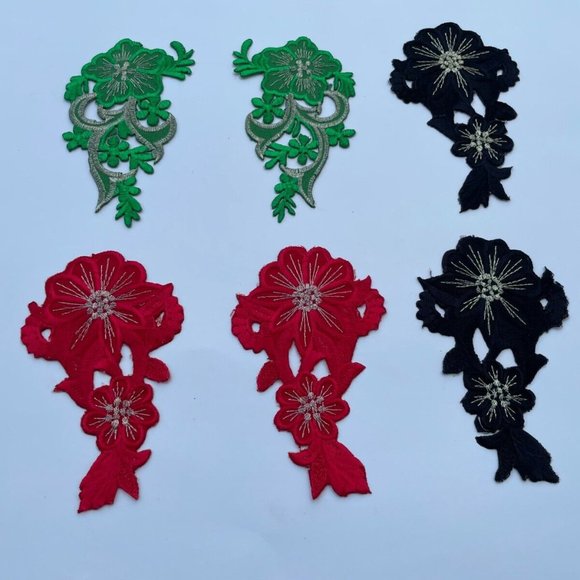 Iron On Embroidery Patches Flower Multi Color Patches Lot of 6 - Picture 4 of 7